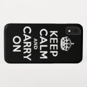 ブラックKeep Calm and Carry On Case-Mate iPhoneケース (裏面(横))