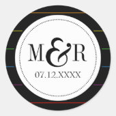 ブラックLGBTの無地のインボー結婚ル ラウンドシール (正面)