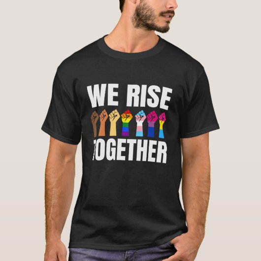 ブラックLGBTゲイプライドサポートLGBTQパレード Tシャツ (正面)