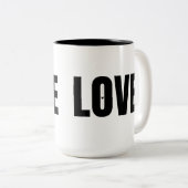 ブラックLOVEタイポグラフィ ツートーンマグカップ (正面右)