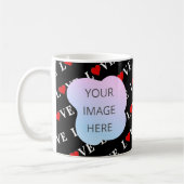 ブラックLOVEトレンディー白黒 コーヒーマグカップ (左)