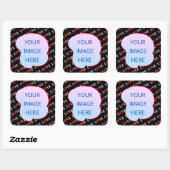 ブラックLOVEトレンディー白黒 スクエアシール (シート)