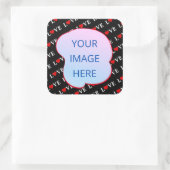 ブラックLOVEトレンディー白黒 スクエアシール (バッグ)