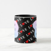 ブラックLOVEトレンディー白黒 マグカップ (中央)