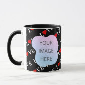 ブラックLOVEトレンディー白黒 マグカップ (左)