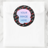 ブラックLOVEトレンディー白黒 ラウンドシール (バッグ)