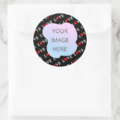 ブラックLOVEトレンディー白黒 ラウンドシール (バッグ)