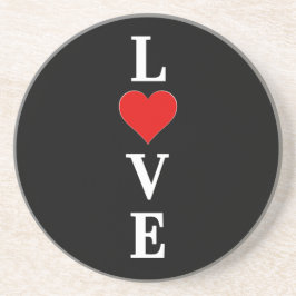 ブラックLOVE モダン Tredny白黒 コースター