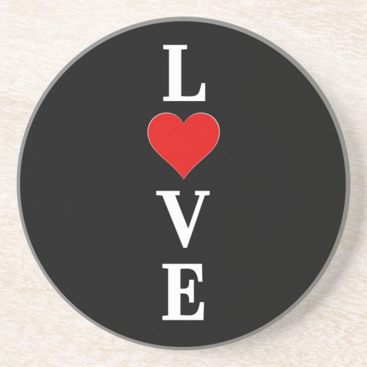 ブラックLOVE モダン Tredny白黒 コースター (正面)