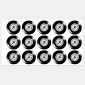 ブラックLPレコード・アルバムありがとう ラベル (シート)