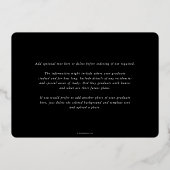 ブラックMDカドゥセウス卒業写真の発表 箔招待状 (裏面)