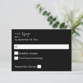ブラックMODカリグラフィーの食事会RSVP 出欠カード (スタンド正面)