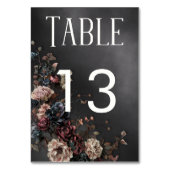 ブラックMoody Gothicの花とミスト結婚ーズ テーブルナンバー (裏面)