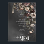 ブラックMoody Gothicの花とミスト結婚ーズ メニュー<br><div class="desc">私たちの絶妙な小さなメニューであなたのゴシックなロマンスの優雅結婚さを明らかにする。柔らかい黒い背景に色あせた花々の厳粛なスプレーで飾られた各々は、繊細な霧のベールに包まれ、あなたの永遠の愛のための完璧なトーンを設定する。このユニークな魅惑的なデザインで、あなたの特別な一日を忘れることができない。あなた方の愛の物語が比類なきゴシック様式の華麗さに展開しよう。Simple Farmhouse Pressによって作成。</div>