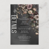 ブラックMoody Gothicの花と霧結婚の詳細 エンクロージャーカード (正面)