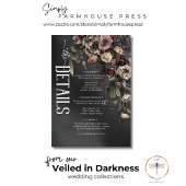 ブラックMoody Gothicの花と霧結婚の詳細 エンクロージャーカード