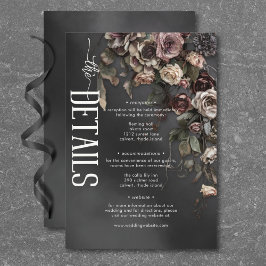 ブラックMoody Gothicの花と霧結婚の詳細 エンクロージャーカード