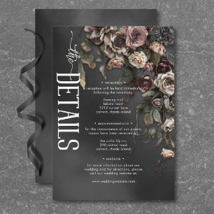 ブラックMoody Gothicの花と霧結婚の詳細 エンクロージャーカード