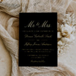 ブラックMR&MRS結婚金ゴールド 箔招待状<br><div class="desc">書エレガント跡ブラックおよび金ゴールドフォイル結婚式招待状カード</div>