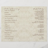 ブラックnクリームレッドチューリップダマスク – 結婚式 プログラム (裏面)