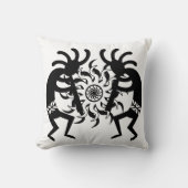 ブラックNホワイトサウスウェスト部族サンアステカココペリ クッション (正面)