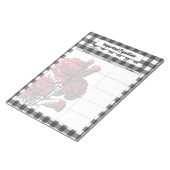 ブラックnホワイトフローラギンガム_重要な方程式 ノートパッド (アングル)