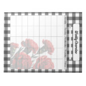 ブラックnホワイトフローラジンガム_週間の概要 ノートパッド (正面)