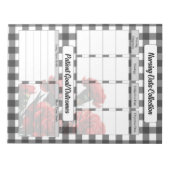 ブラックnホワイトフローラ_看護データ収集 ノートパッド (正面)