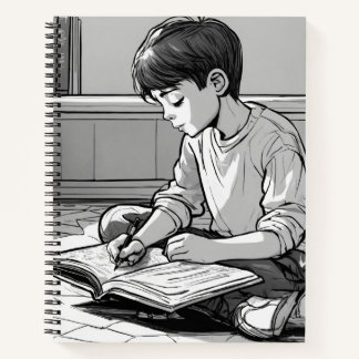 ブラックNホワイト勉強スパイラルノートブック ノートブック