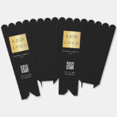 ブラックQRコードのビジネスロゴ フェイバーボックス (見開き)