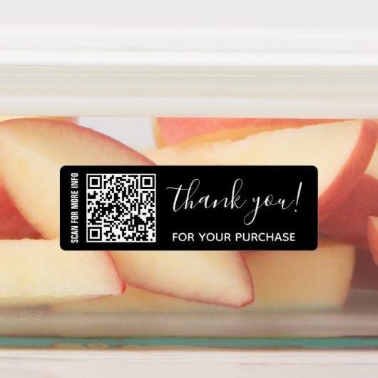 ブラックQRコードを購入パーソナライズされたありがとう ラベル (貼付)
