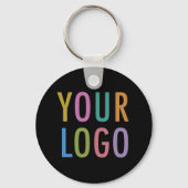 ブラックQRコードキーチェーンカスタムロゴラウンドアルミニウム キーホルダー (裏面)