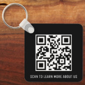 ブラックQRコードキーチェーンカスタムロゴ角型アルミニウム キーホルダー (正面)
