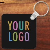 ブラックQRコードキーチェーンカスタムロゴ角型アルミニウム キーホルダー (裏面)