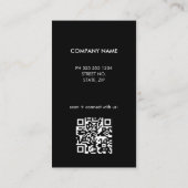 ブラックQRコードシンプルロゴ名刺 名刺 (裏面)