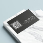 ブラックQRコードビジネスロゴの基本カスタム 名刺