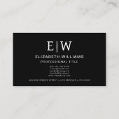 ブラックQRコードフォトモノグラムミニマリスト 名刺 (裏面)