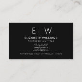 ブラックQRコードフォトモノグラムミニマリスト 名刺 (裏面)