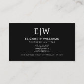 ブラックQRコードモノグラムミニマリスト 名刺 (裏面)