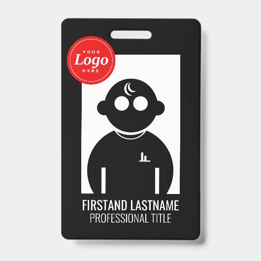 ブラックQRコード付きV2従業員バッジ バッジ (正面)