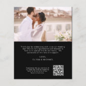 ブラックQRコード結婚お礼フォトカード (裏面)