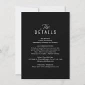 ブラックQRコード クラシカルな結婚式の詳細 ノートカード (正面)