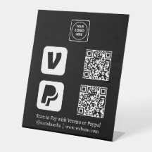 ブラックQRコード | Venmo & PayPal スキャンして支払うロゴ