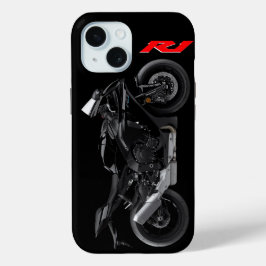 ブラックR1スポーツバイクバイク iPhone 15ケース