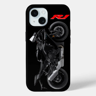 ブラックR1スポーツバイクバイク iPhone 15ケース