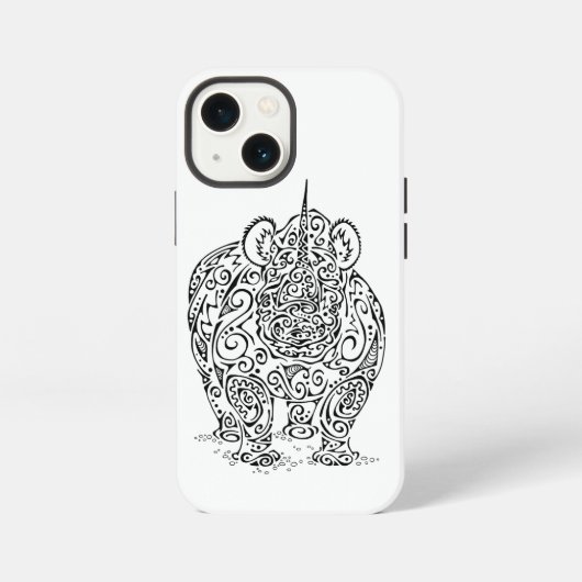 ブラックRhinoデザイン iPhoneケース (裏面)
