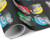 ブラックROSIEリベッタープリントラッピング紙 ラッピングペーパー (ロールコーナー)