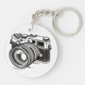ブラックSLRカメラの写真家 カメラ 写真撮影 キーホルダー (裏面)