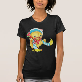 ブラックTシャツに可愛いイースターシック Tシャツ
