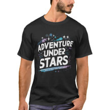 ブラックTシャツのデザインで星空の冒険